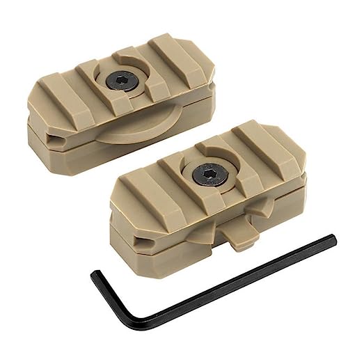 ACEXIER Helmet Side Rail Mount Adapter Adjustable 360 Degrees ARC Guide Rotation for Tactical Airsoft Fast Helmet 19mm Picany Slot (Tan)