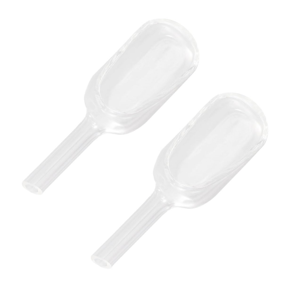 SOLUSTRE 2pcs Professional Glass Weighing Scoop for Laboratory Samples Multi-Function Scoop Resistant to Dilute Acids Alkalis Easy Transfer Cle
