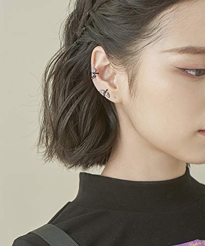 Aimimier Gothic Punk Black Dragon Ear Cuff Tiny Devil Non-Piercing Cartilage Earrings Boho Hoop Ear Cuff For Women And Girls #TOP1