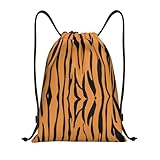 Lbacwy Fashion Tiger Animal Print Pattern Drawstring Backpack String Bag Sports Sackpack for Women Men Gym Yoga Travel Medium