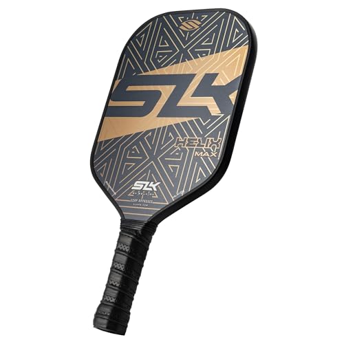 SLK Helix Pro Pickleball Paddle | Carbon Fiber & Fiberglass Hybrid Face | Thermoformed Carbon Fiber Core | Unmatched Control | Gold Maze