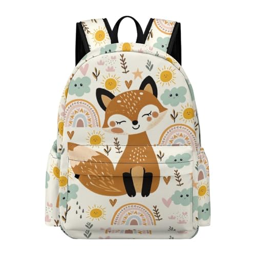 Fox Backpack 17 Inch Cartoon Fox Backpack Large Capacity Daily Commuter