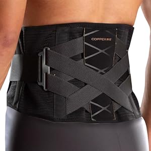 Copper Fit X-Back Brace for Lower Back Pain, Lumbar Support, Herniated Disc, Sciatica, Arthritis – Adjustable, Breathable Design – for Men and Women