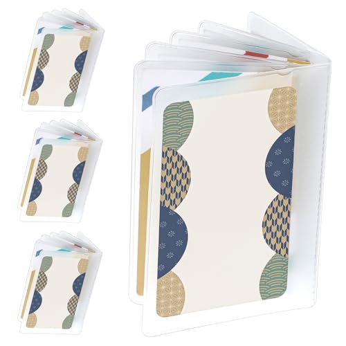 4 Packs 6 Page Wallet Insert Clear Picture Holder Plastic Credit Card Sleeves Wallet Photo Insert for Bifold or Trifolds