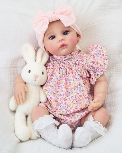 FOCKOF Realistic Reborn Baby Dolls - 18 Inch Real Life Baby Doll Girl Lifelike with Accessories for 3+ Years Old (Pink)