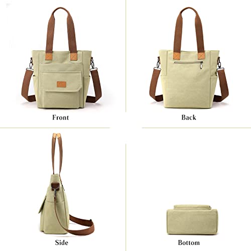 Image of CORIOS Women Handbag Canvas Shoulder Bag Casual Top Handle Bag