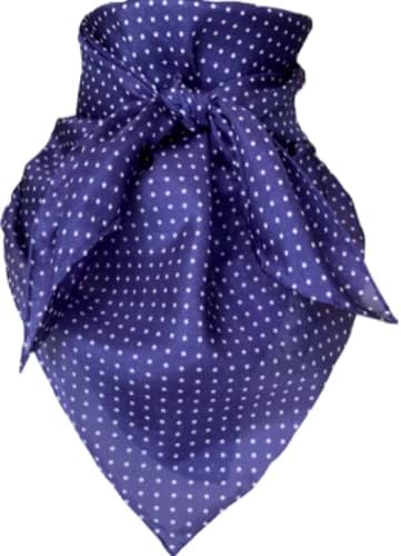 Wyoming Traders Polka Dot Silk Wild Rag Scarf - Navy Navy