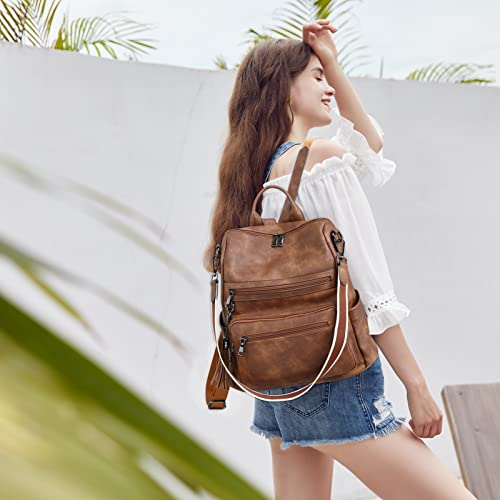 Image of Telena Womens Backpack Purse Vegan Leather Large Travel College Shoulder Bag with Tassel