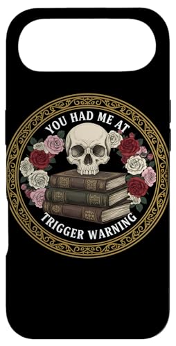 Librarian Lover Floral Skeleton Trigger Warning Book Reading Case for iPhone Air