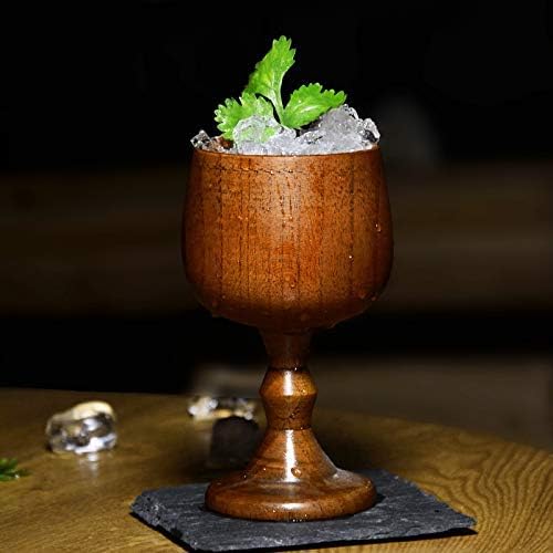 Miniatura 4 de Taza de cerveza de madera hecha a mano de 4.73 onzas, taza de cáliz de madera natural, regalo para beber leche, cerveza y agua (1 unidad)