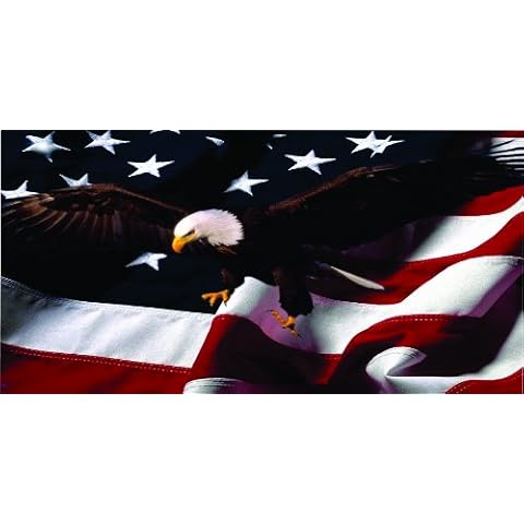 Anchor Graphix Eagle on American Flag License Plate Cover