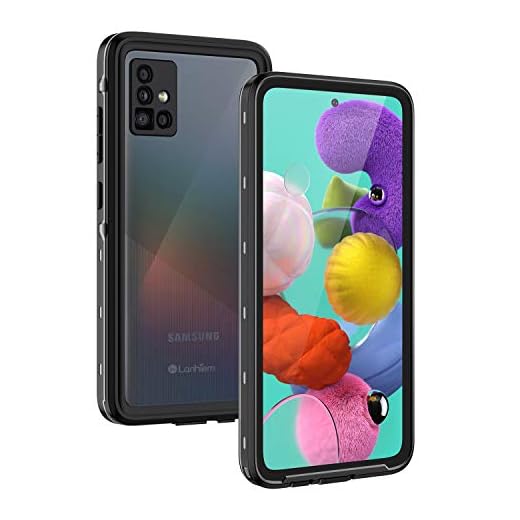 Lanhiem for Samsung Galaxy A51 Case, IP68 Waterproof Dustproof with Built-in Screen Protector, Heavy Duty Full Body Protective Phone Case for Galaxy A51 4G, Black