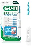 GUM Soft-Picks Wider Space, Easy to Use Dental Picks for Teeth Cleaning and Gum Health, with Convenient Carry Case, Dentist Recommended Dental Floss Picks, 50ct (6pk)