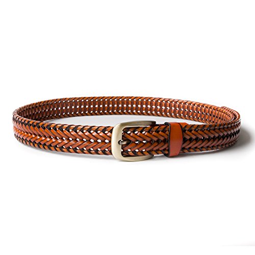 Men Braided Woven Genuine Leather Belt4