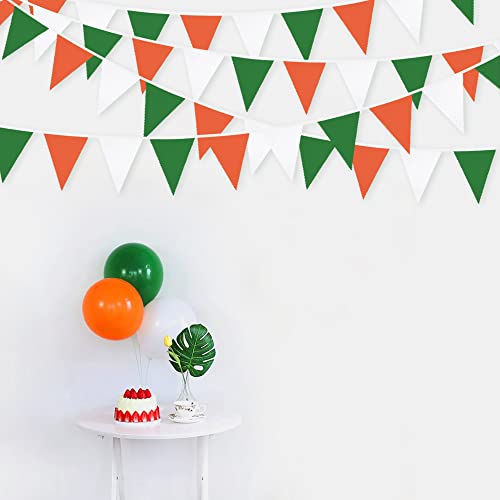 Pinkblume MZY 173 32Ft Orange Green White Graduation Party Decorations 2023 Halloween Pennant Banner Fabric Triangle Flag Bunting Garland thumb #4