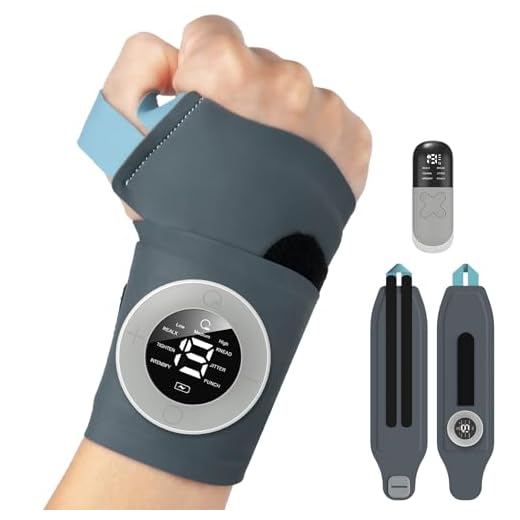 Masajeador de Muñeca EMS, Masajeador de Manos Inalámbrico con Calor, 6 Modos/19 Intensidades, Soporte de Muñeca para Tendinitis y Síndrome del Túnel Carpiano, Vendajes de Izquierdo/Derecho