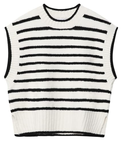Sweater Vest for Women Crew Neck Sleeveless Knit...