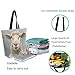 ZzWwR Vivid Pattern Extra Large Shoulder Grocery Tote Bag, Farm Lifelike Painting Sheep Canvas Daily Handle Bag for Gym Weekender Beach Travel Kitchen Reusable Market Shopping