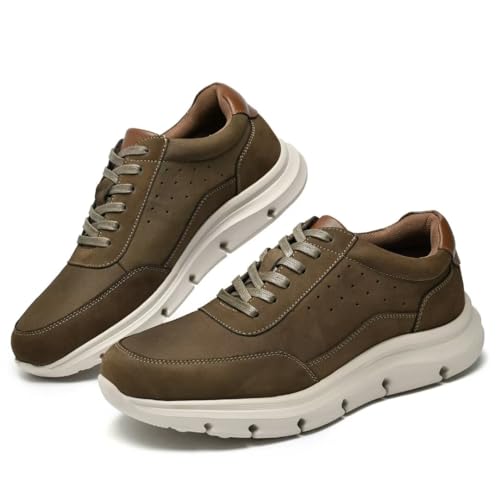 Image of Arkbird Casual Sneakers, Breathable Lace-Up Leather Walking Shoes Comfortable Fashion Sneakers for Men Daily Work
