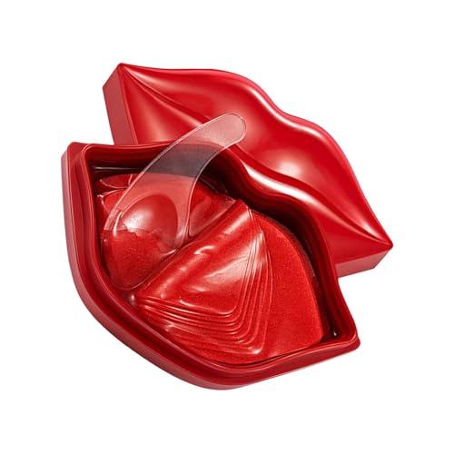 Lip Hydrating Patches, Moisturizing Lip Mask Set, Anti-Chap Pads, Product Color Red Deep Nourishment and Plumping Care, for Beauty Routine 1-2cm Difference in Size.
