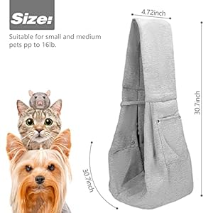 Dog-Sling-Carrier-for-Small-Dogs-Hands-Free-Breathable-Cotton-Pet-Puppy-Walking-Bag-Double-Sided-Reversible-Cat-Carrying-Pouch-with-Wide-Shoulder-Strap-Pocket-for-Outdoor-Shopping-Grey - Cucciolini Doodles   Dog-Sling-Carrier-for-Small-Dogs-Hands-Free-Breathable-Cotton-Pet-Puppy-Walking-Bag-Double-Sided-Reversible-Cat-Carrying-Pouch-with-Wide-Shoulder-Strap-Pocket-for-Outdoor-Shopping-Grey