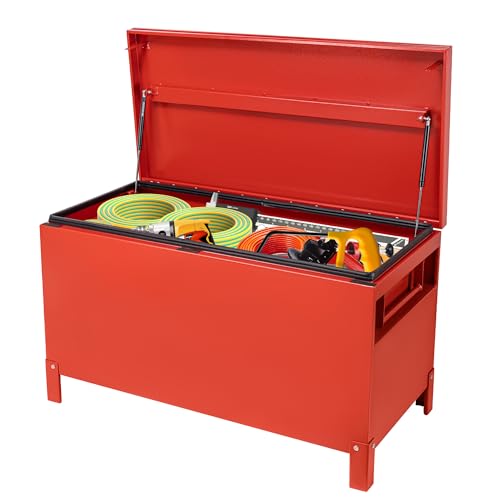 Jobsite Box, Jobsite Chest Tool Storage Cabinet Industrial Grade, Aluminum, Burgundy Red, 36x15 in 36x15 Inch / Red