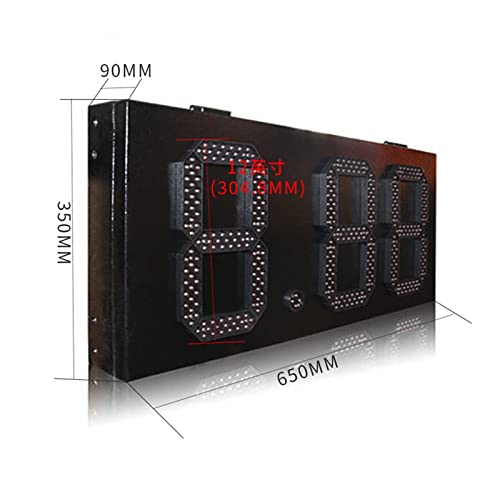 Cronómetro digital LED impermeable para exteriores, pantalla de 12 pulgadas, formato 8.88, para gimnasios, estaciones de servicio y precios de combustible (cuenta regresiva de 3 dígitos) miniatura 6