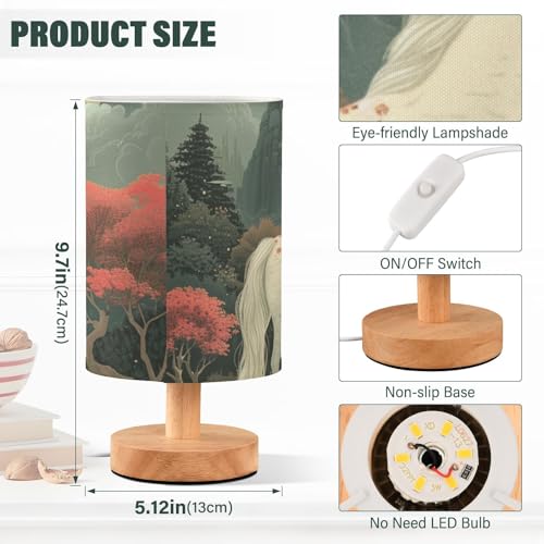 Lámpara de mesa estilo pintura china Unicornio miniatura 3