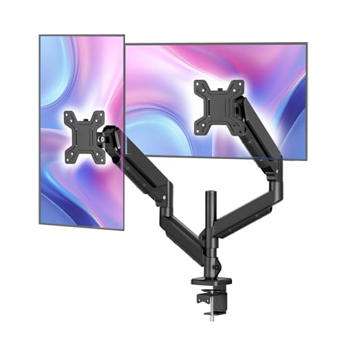 Image of Simple Trending Dual Monitor Stand for 17-27 inch Computer Screens, Computer Stand, Adjustable Stand for 2 Monitors Holds up to 20 lbs, (Black)