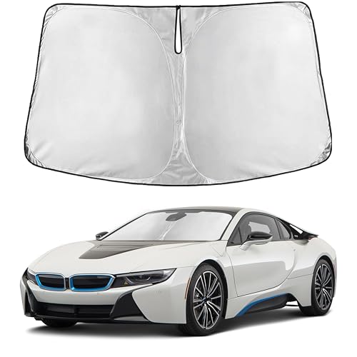 Image of EcoNour Windshield Sunshade Compatible for BMW i8 2014-2018 2019 2020, Sun Visor for Front Windshield & Window Sun Shade Cover, UV Heat Blocker & Protector, Car Accessories