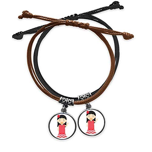 Bracelet robe rouge Espagne en cuir double pour raviver votre passion