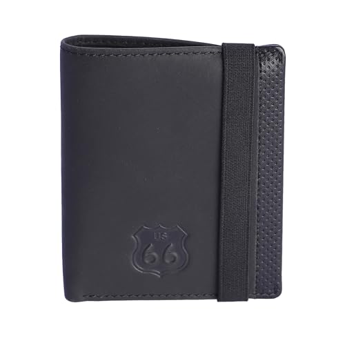 Route 66 Miguel, Hombre Monedero Tarjetero RFID Cartera Piel, Negro, Estándar