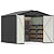 Patiowell 8x8 FT Outdoor Storage Shed, Garden Tool Storage Sheds with Sloping Roof and Double Lockable Door, Outdoor Shed for Backyard Patio Lawn, Black