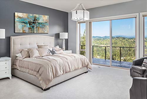 Dzl Art A74750 Canvas Prints Abstract Wall Art Print Paintings Blue And Brown Stretched Canvas Wooden Framed For Living Room Bedroom And Office Home Decor Artwork #TOP5