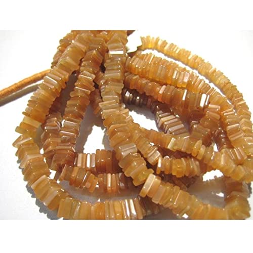 Perles orange moonstone Heishi 5mm LKBEADS, fil de pierre naturelle pour création de collier DIY