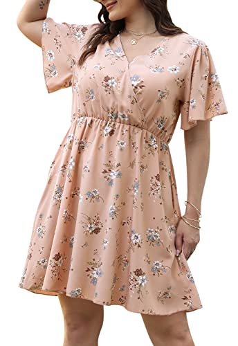 Image of Nemidor Women Plus Size Summer Dress Casual Boho Swing Pocket