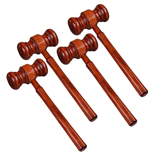 HOODANCOS Judge Hammer Set for Boys and Girls 4pcs Wooden Toys Educational Role Play Tool for Boys Girls