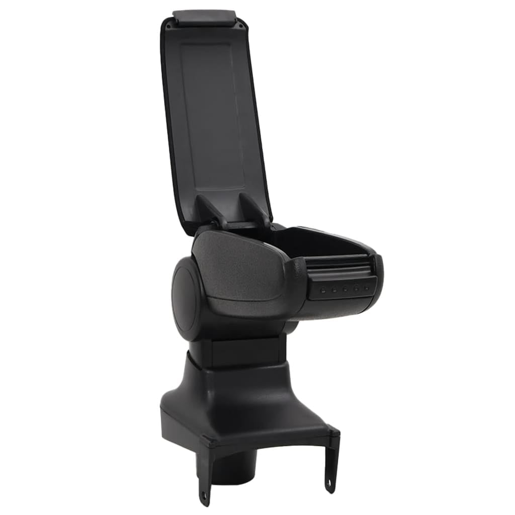 Podłokietnik samochodowy, czarny, z tworzywa ABS, 15 x 35 x 30 do 47 cm, konsola środkowa ze schowkiem, pasuje do Renault Clio LHD MK4 2013, ergonomiczne wyposażenie do długich podróży
