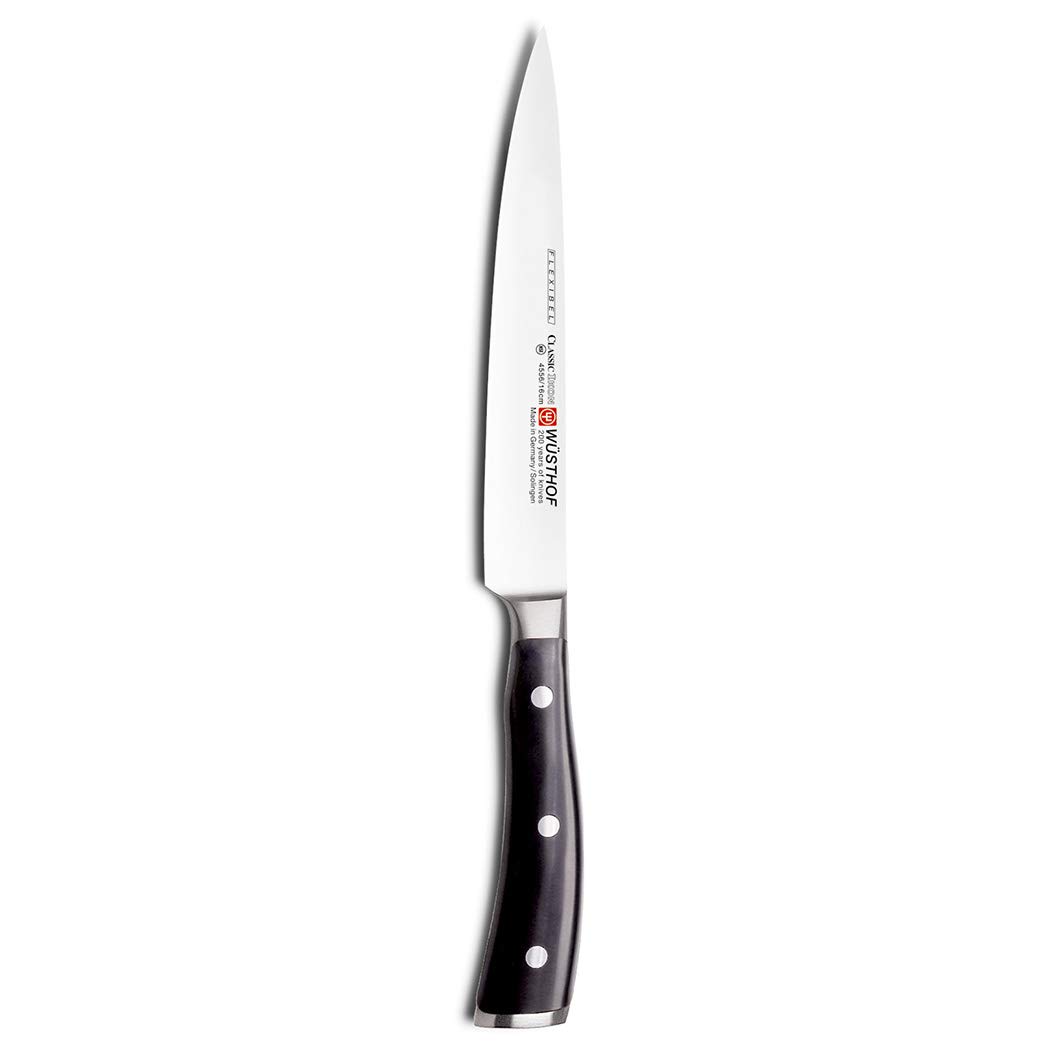 Wüsthof Classic Ikon Fillet Knife, 16 cm Blade Length, Black