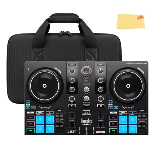 Image of Hercules DJControl Inpulse 200 MK3 DJ Controller - Serato DJ Lite, Apple Music Streaming, Stems and Beatmatch Guide Bundle with Gearlux Case and Austin Bazaar Polishing Cloth
