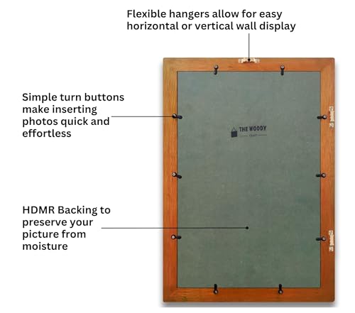 Image of 8 x 12 inch Wooden Photo Frame with Mat, Orange Photo Frame 8 x 12 inch with Mat or 12 x 18 inch without Mat for Wall Decoration, Gallery Walls, Best Wooden Photo Frames for Posters and Photos