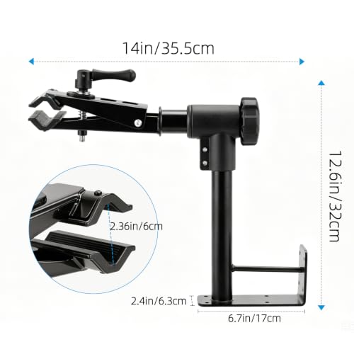 Image of Urban Deco Bike Repair Stand Max 44lbs,Bench Mount Bike Stand,Wall-mounted or Workbench Bike Maintenance Rack with Bike Clamp for Road & Mountain Bikes,Black