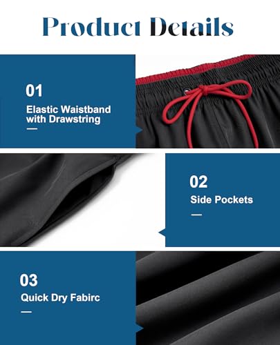 Mens Swim Trunks 5 Inch with Mesh Lining Quick Dry Stretch Bathing Suits for Men Board Shorts Men's Swimwear3