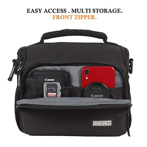 Image of Polyester WF-16 Camera Bag - DSLR Case with Adjustable Shoulder Strap & Rain Cover - for Nikon, Canon, Sony and All DSLR Cameras - Water Resistant - Anti Shock (Grey-Interior)