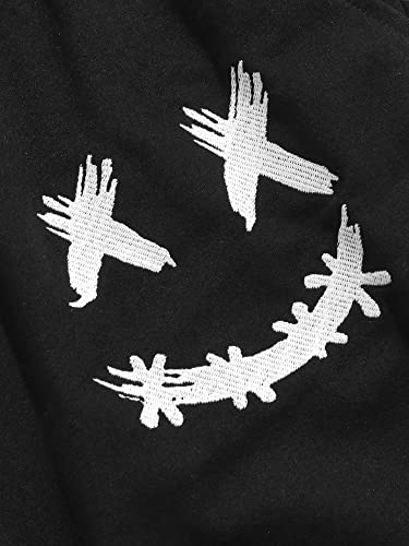 ZAFUL Men's Sweatpants Tapered Gym Running Workout Pants Cartoon Face Print Athletic Drawstring Joggers with Pockets3