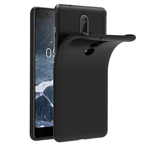 Verco Funda compatible con Nokia 5.1, carcasa trasera mate para Nokia 5.1, de silicona, color negro