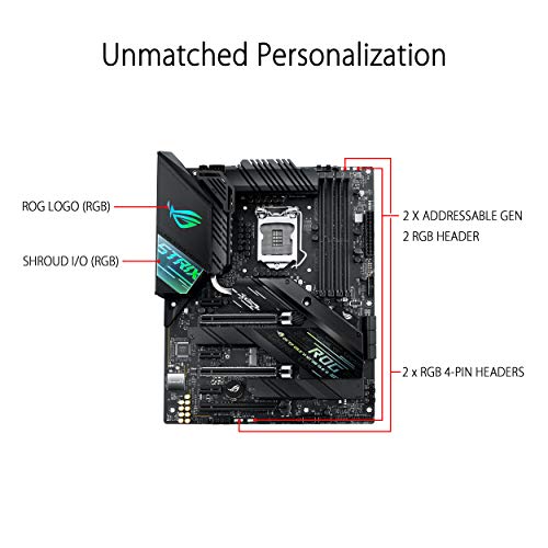 ASUS ROG STRIX Z490-F Gaming, Intel Z490 LGA 1200 ATX Gaming con 16 Fasi di Potenza, tecnologie AI, Intel 2.5 Gb Lan dual M.2 con dissipatori, USB 3.2 Gen 2, SATA e AURA Sync RGB