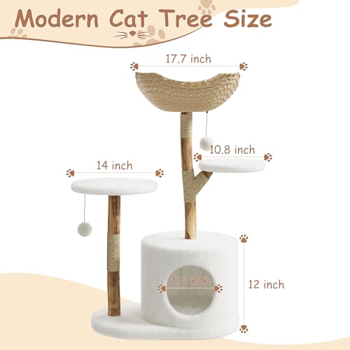 Árbol de Gato de Madera Real Moderno de 46 Pulgadas miniatura 2