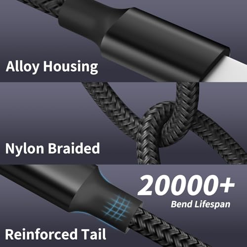 Image of 4Packs 5FT 4 in 1 Multi Charging Cable with 2 USB-C /IP /Micro USB Ports | USB Cable, Universal Phone Charger Cord for Multiple Devices, Travel Essentials Car Accessories for iPhone17-8, Android, More