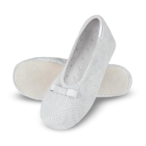 Image of isotoner Women's Diamond Microterry Ballerina Slippers